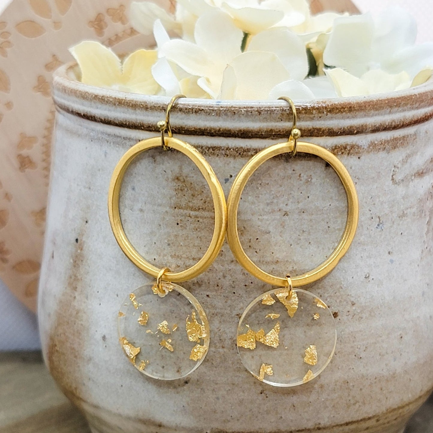 Gold Ring and Acrylic Drop Earrings - Nicki Lynn Jewelry