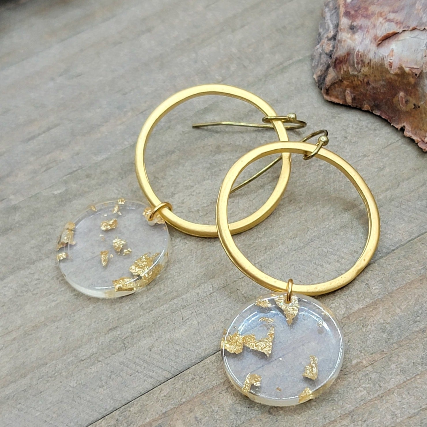 Gold Ring and Acrylic Drop Earrings - Nicki Lynn Jewelry