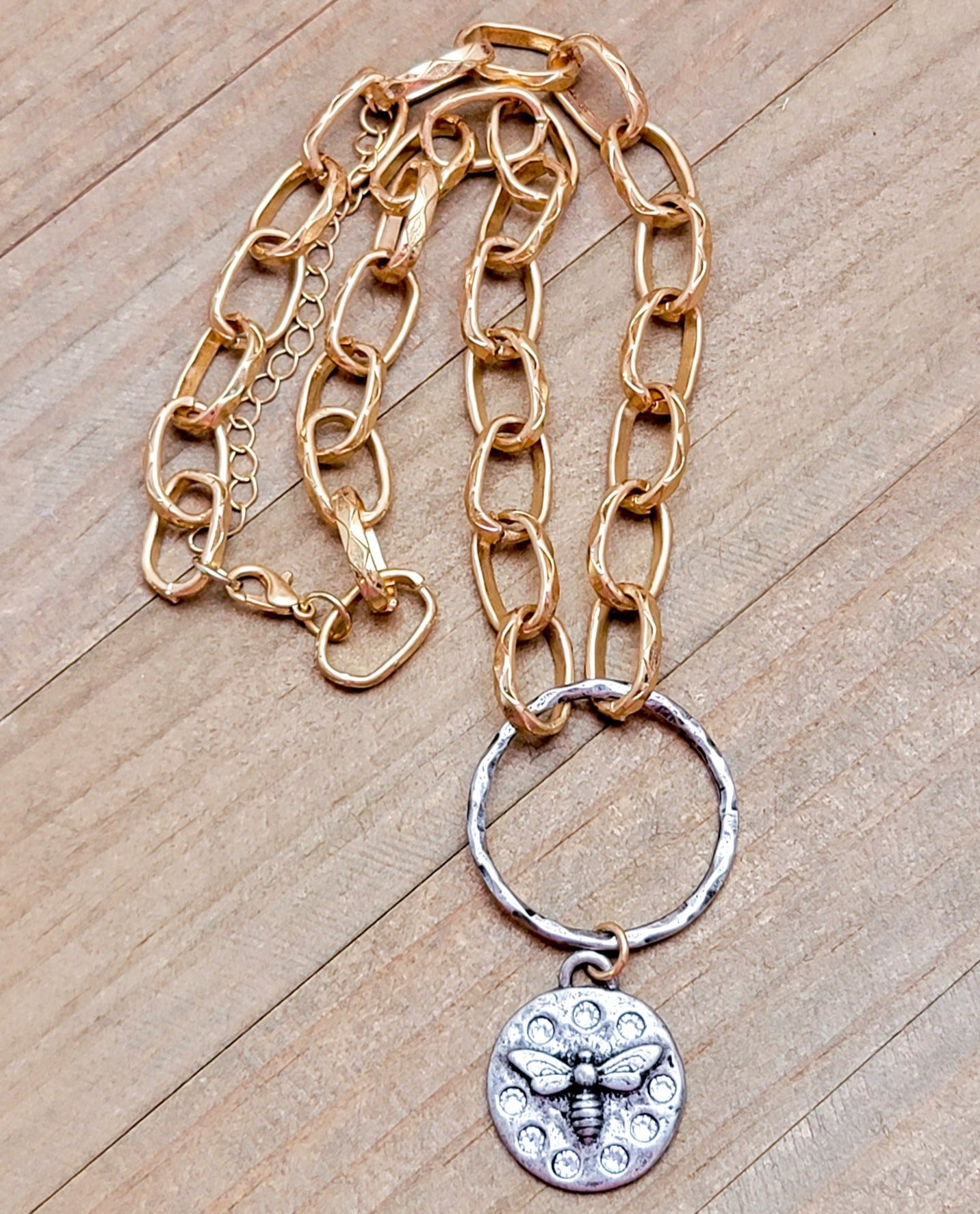 Chunky Mixed Metal Bee Choker - Nicki Lynn Jewelry