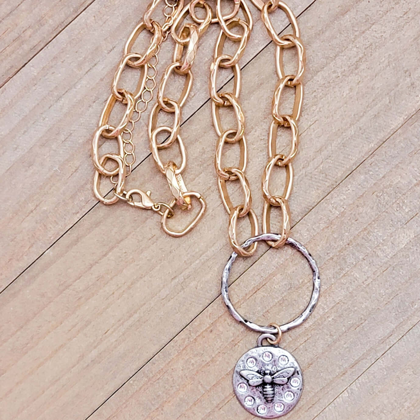 Chunky Mixed Metal Bee Choker - Nicki Lynn Jewelry