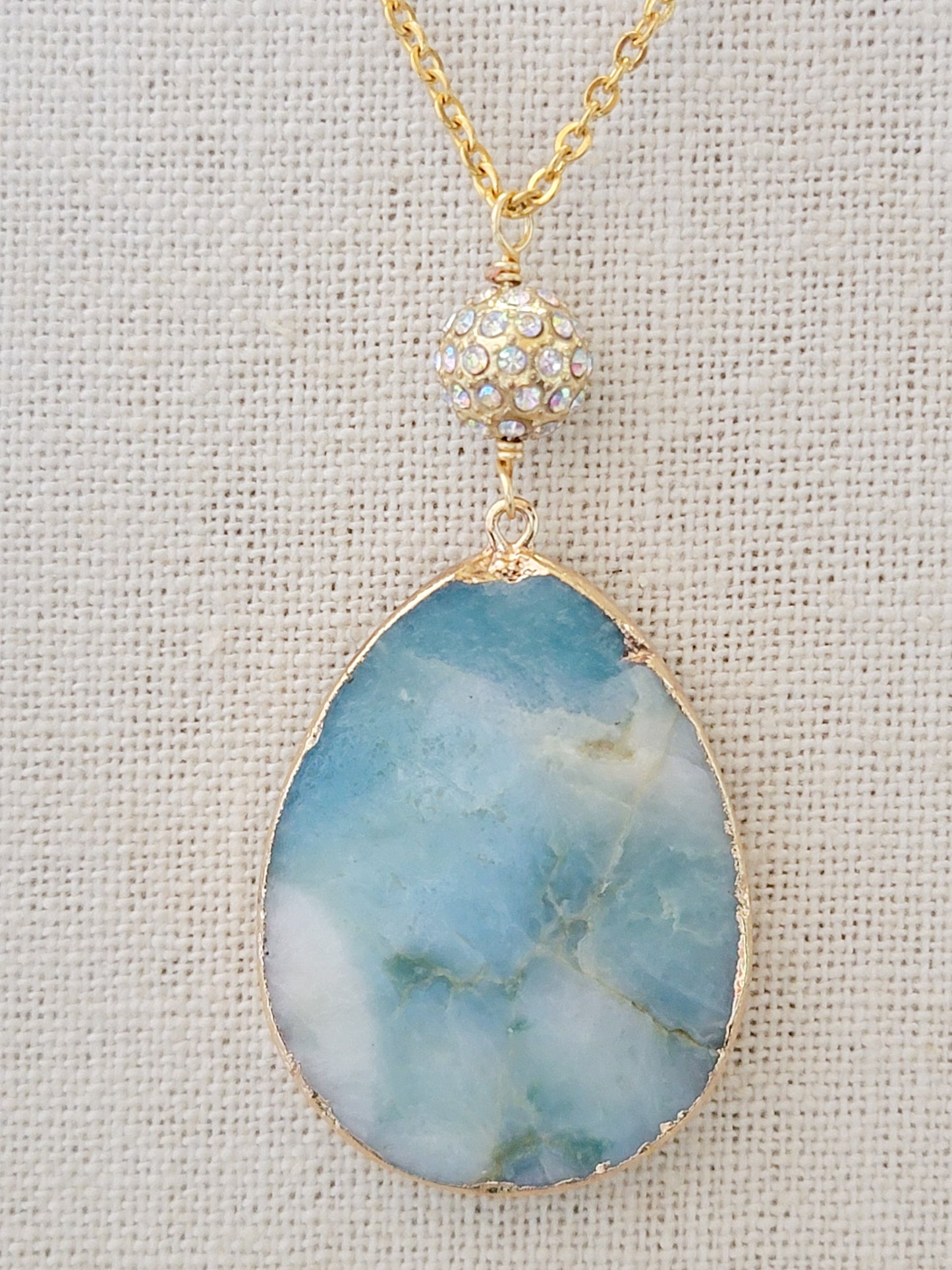 Chunky Blue Amazonite Gemstone Necklace - Nicki Lynn Jewelry