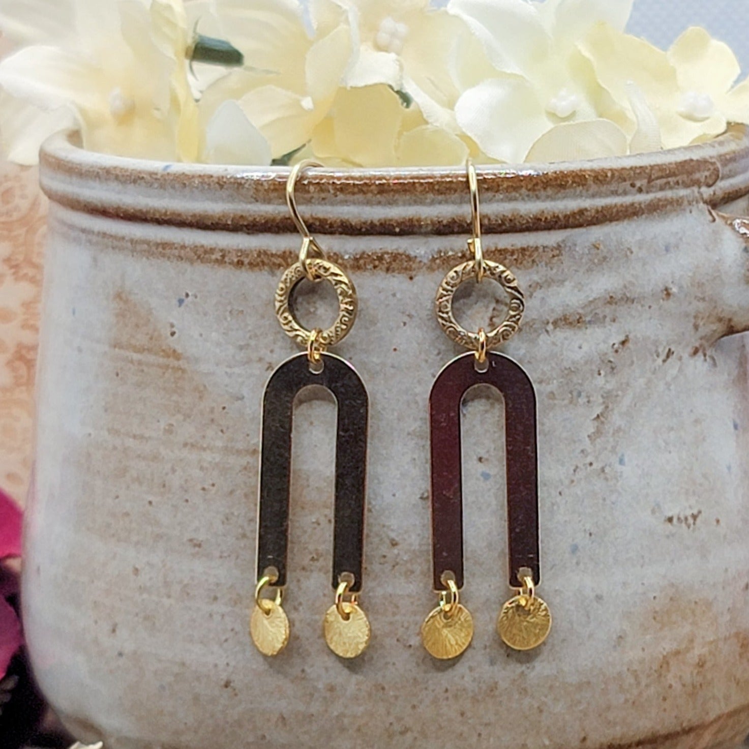 Geometric Brass Arch Earrings - Nicki Lynn Jewelry
