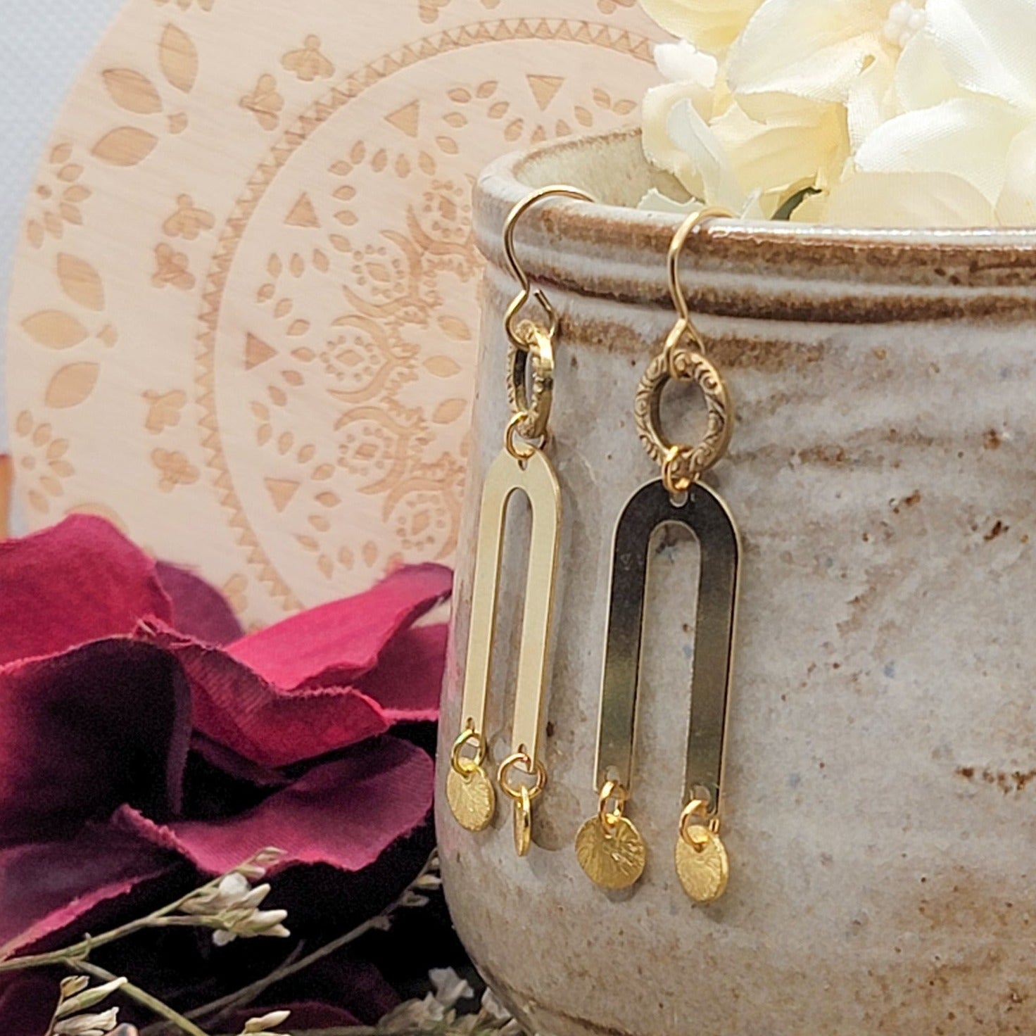 Geometric Brass Arch Earrings - Nicki Lynn Jewelry