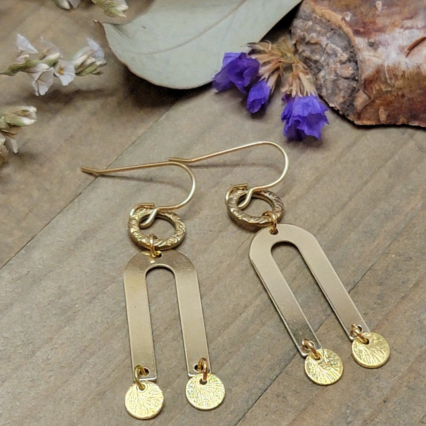 Geometric Brass Arch Earrings - Nicki Lynn Jewelry