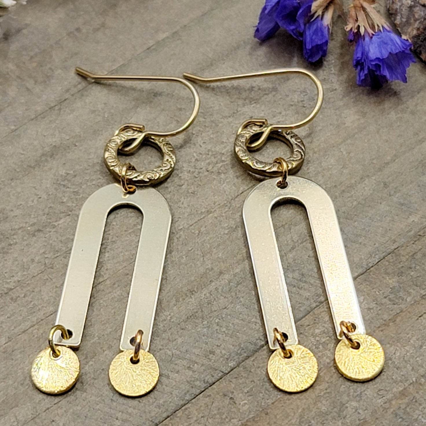 Geometric Brass Arch Earrings - Nicki Lynn Jewelry