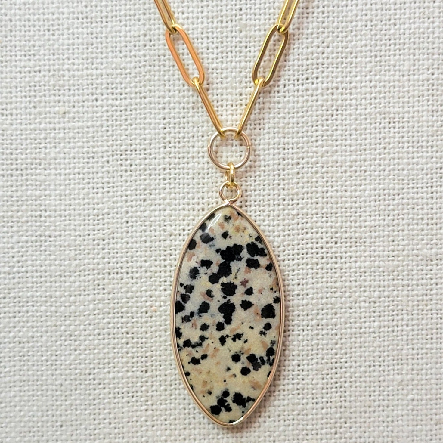 Dalmatian Jasper Pendant Necklace - Nicki Lynn Jewelry