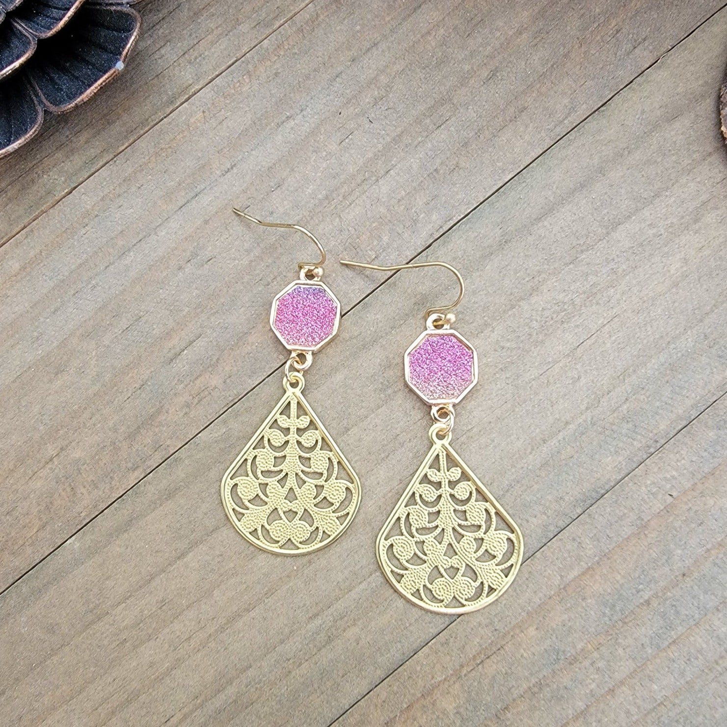 Sparkle Filigree Teardrop Earrings - Nicki Lynn Jewelry