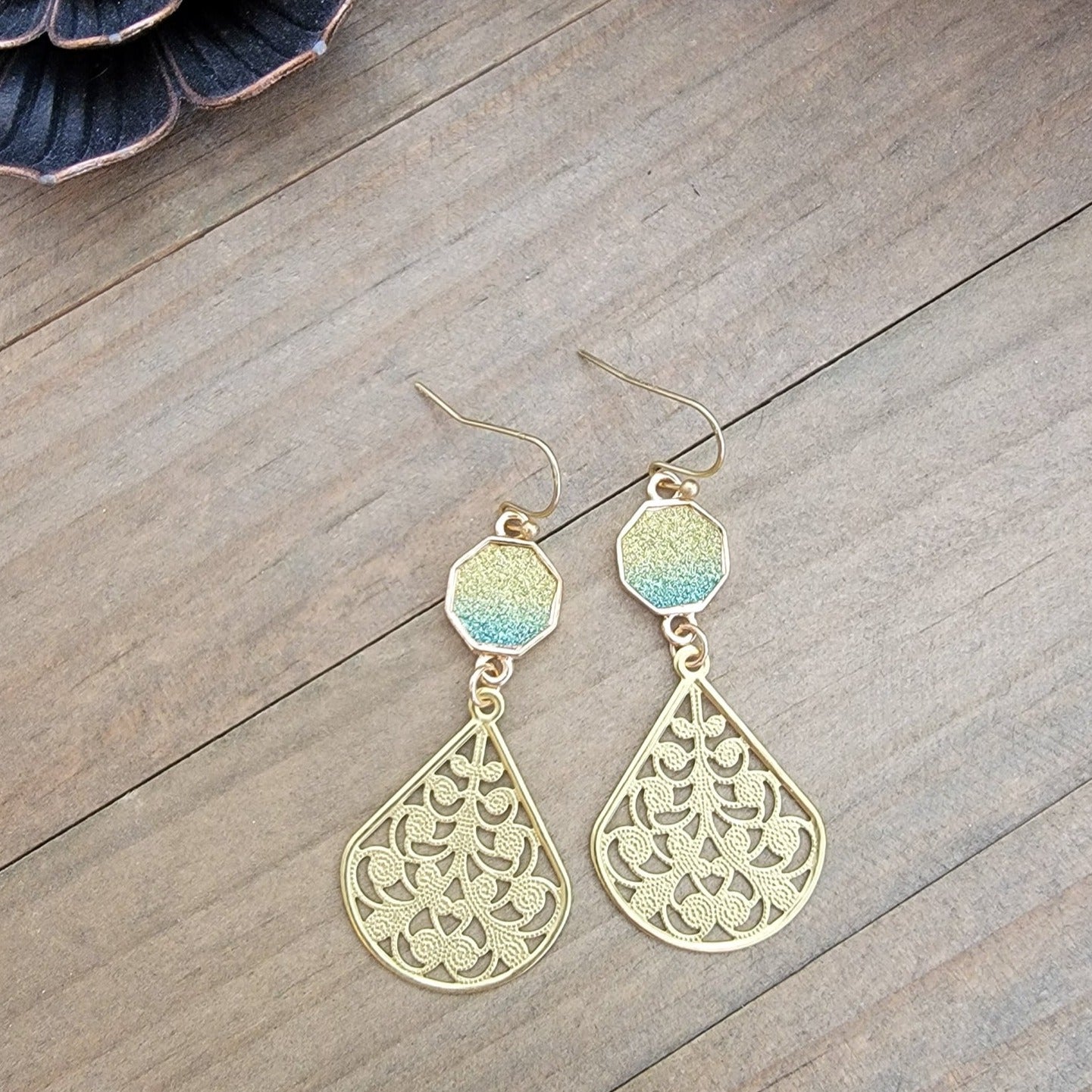 Sparkle Filigree Teardrop Earrings - Nicki Lynn Jewelry