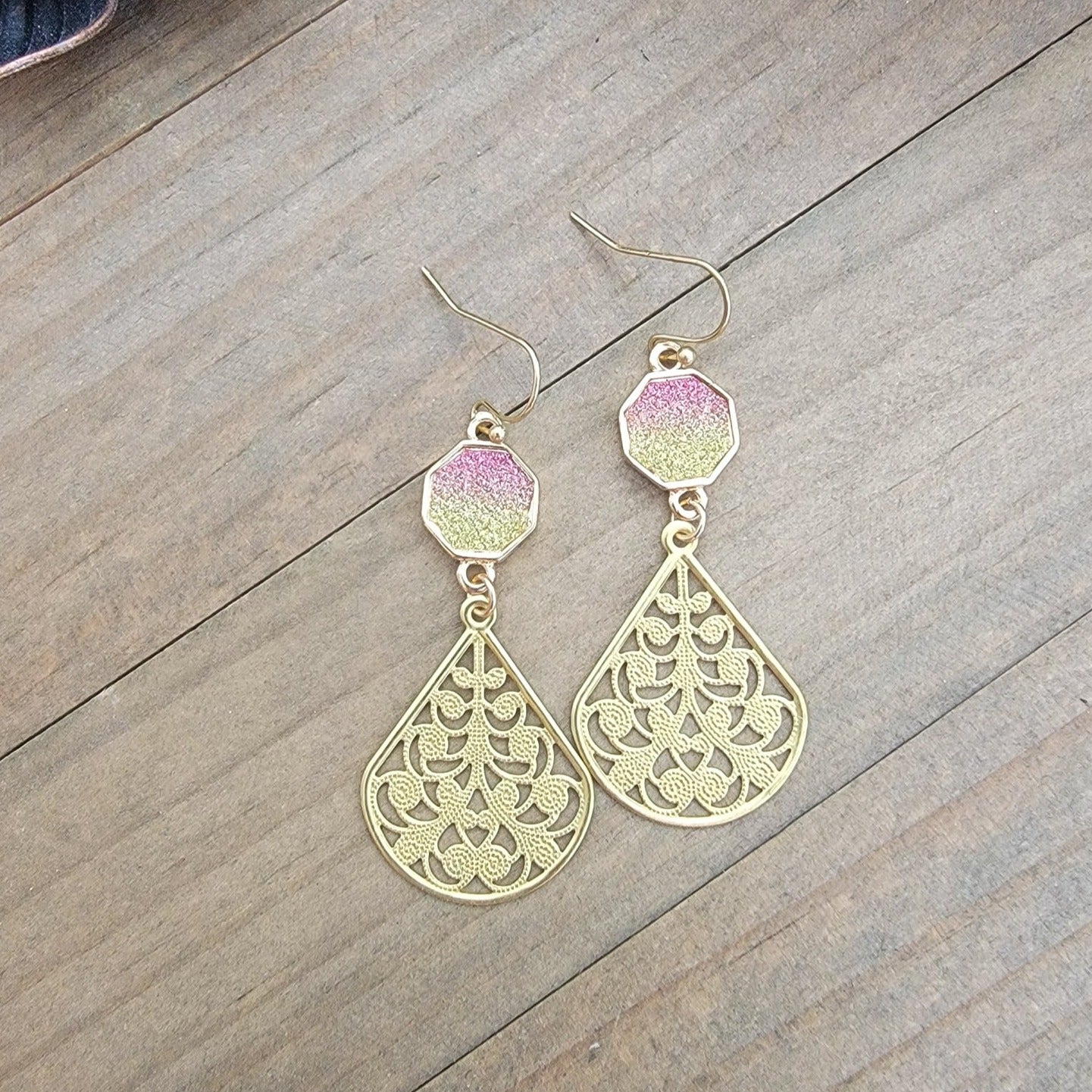 Sparkle Filigree Teardrop Earrings - Nicki Lynn Jewelry