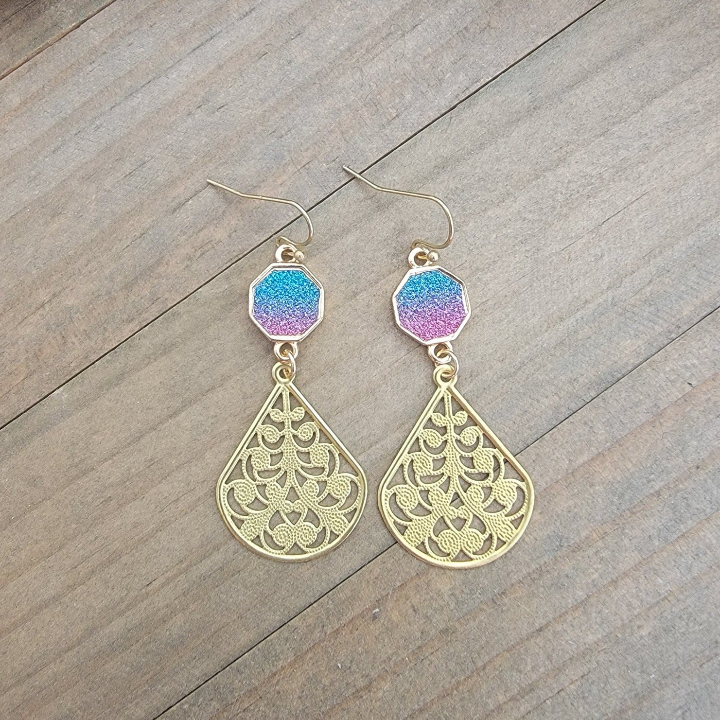 Sparkle Filigree Teardrop Earrings - Nicki Lynn Jewelry