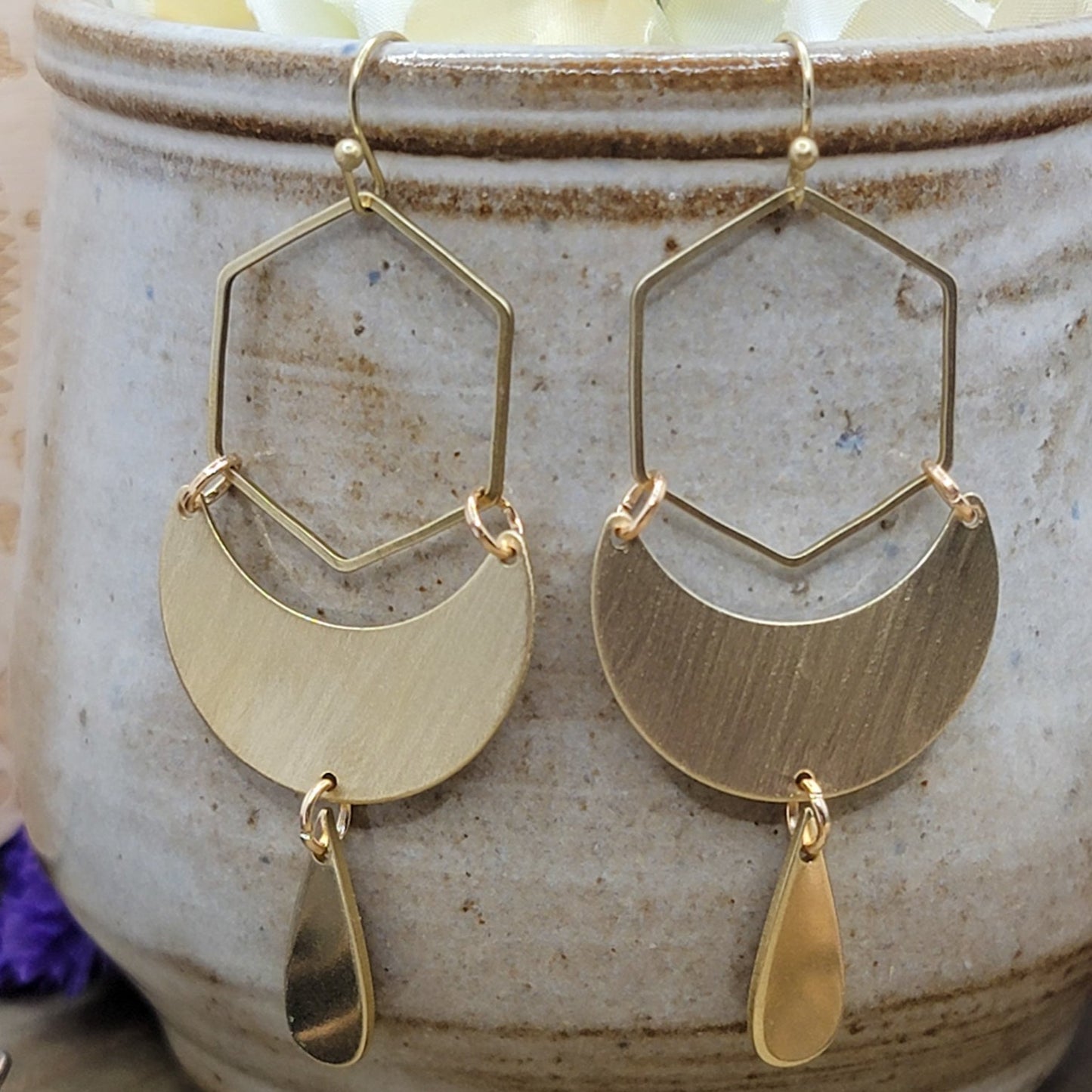 Geometric Pendant Earrings - Nicki Lynn Jewelry