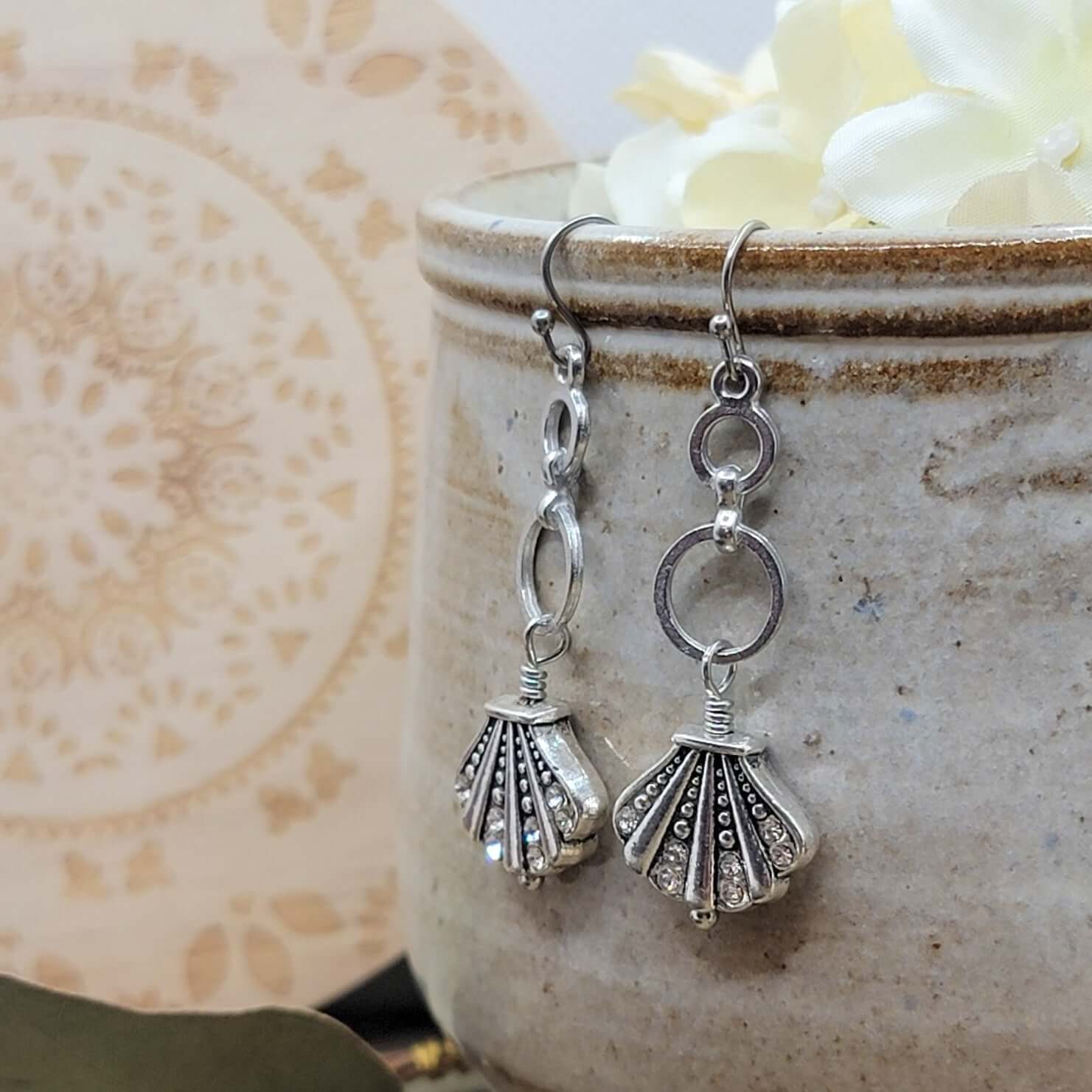 Deco Shell Drop Earrings, Nicki Lynn Jewelry 