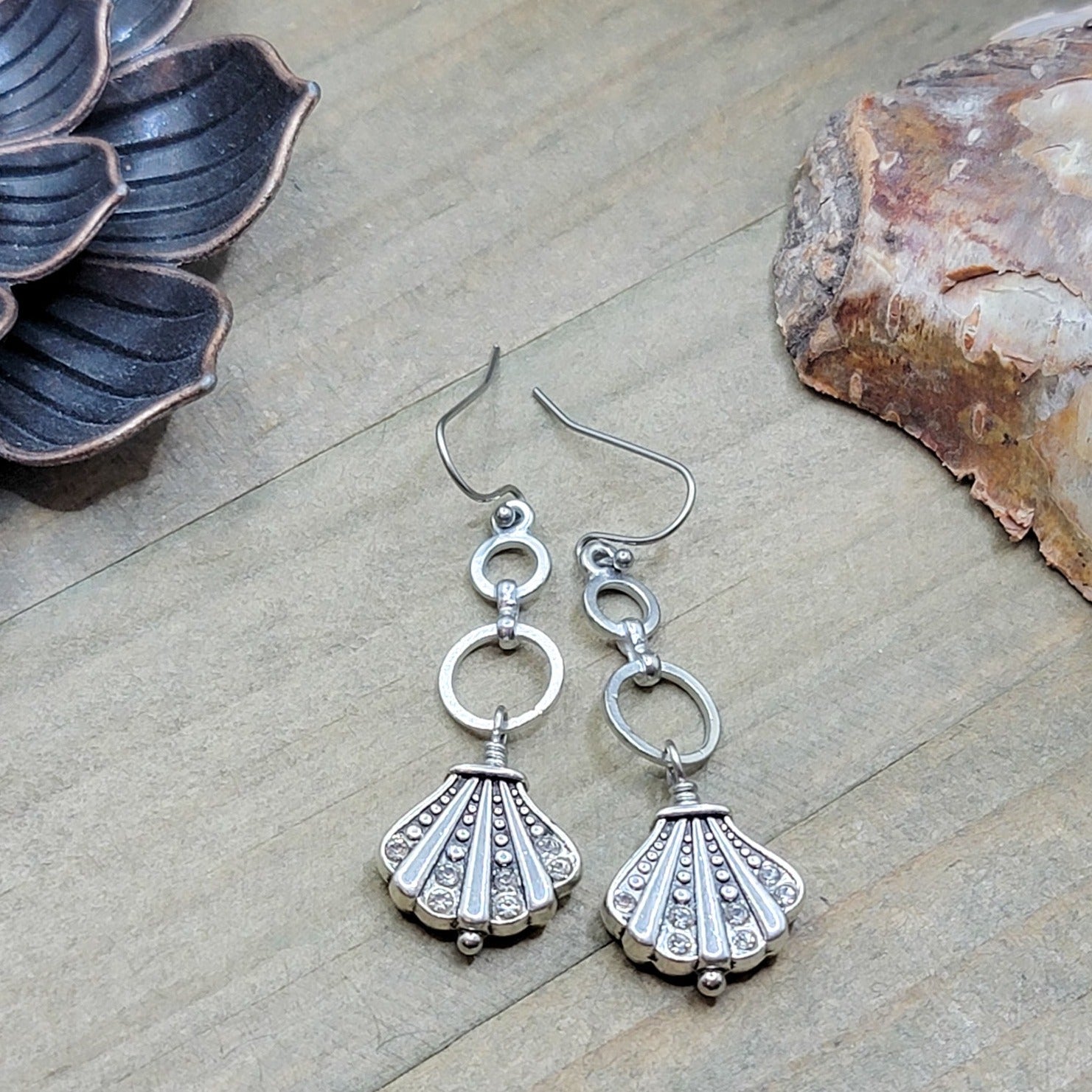 Deco Shell Drop Earrings, Nicki Lynn Jewelry 