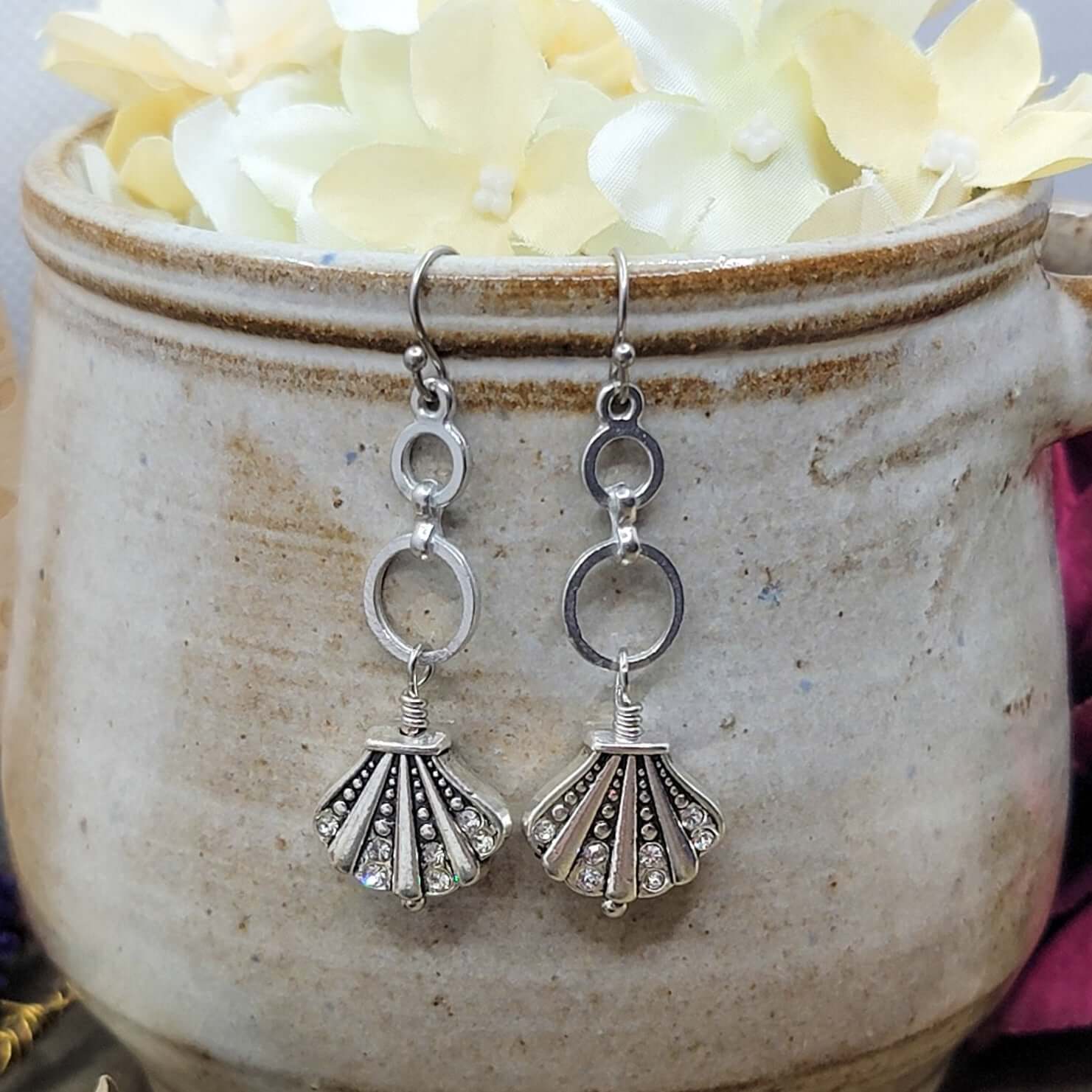 Deco Shell Drop Earrings, Nicki Lynn Jewelry 