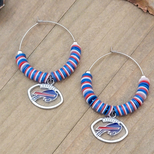 Buffalo Bills Hoop Earrings, Nicki Lynn Jewelry 