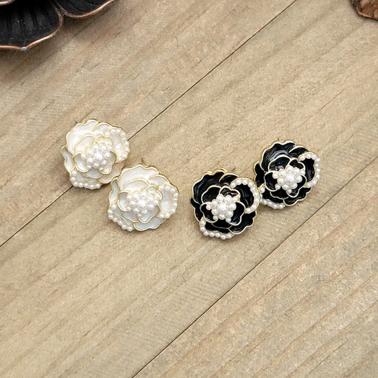 Enamel Flower Post Earrings, Nicki Lynn Jewelry 