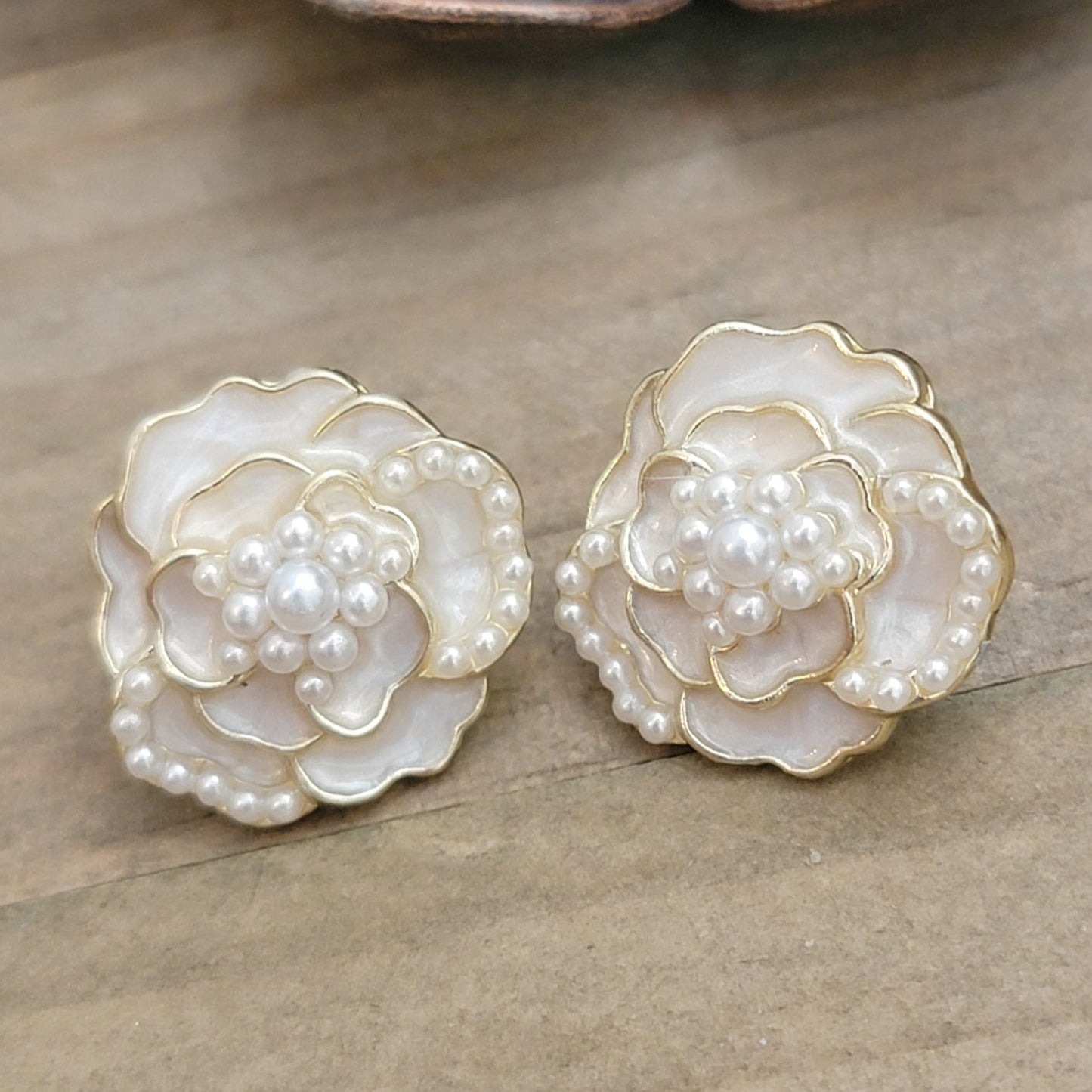 Enamel Flower Post Earrings, Nicki Lynn Jewelry