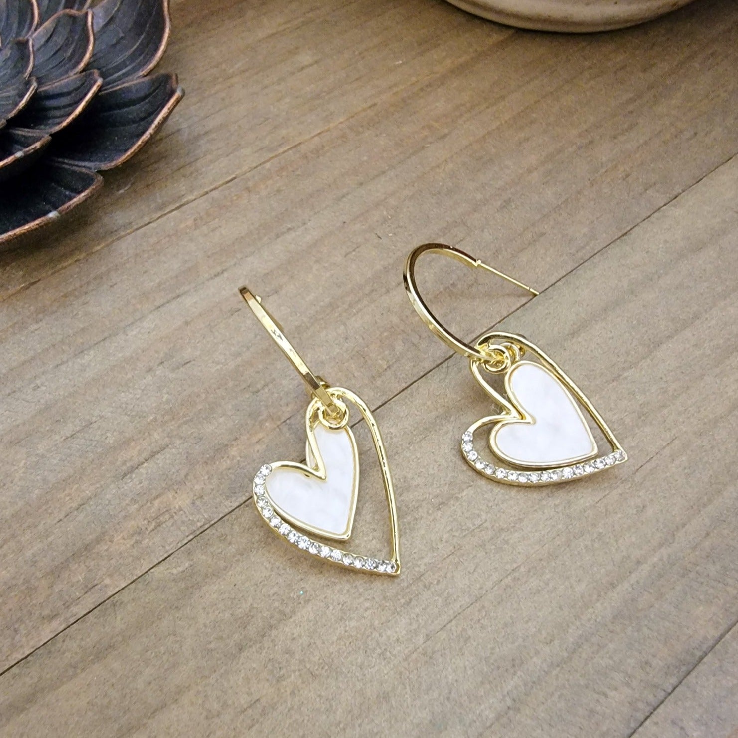  Enamel Heart Hoop Earrings, Nicki Lynn Jewelry 