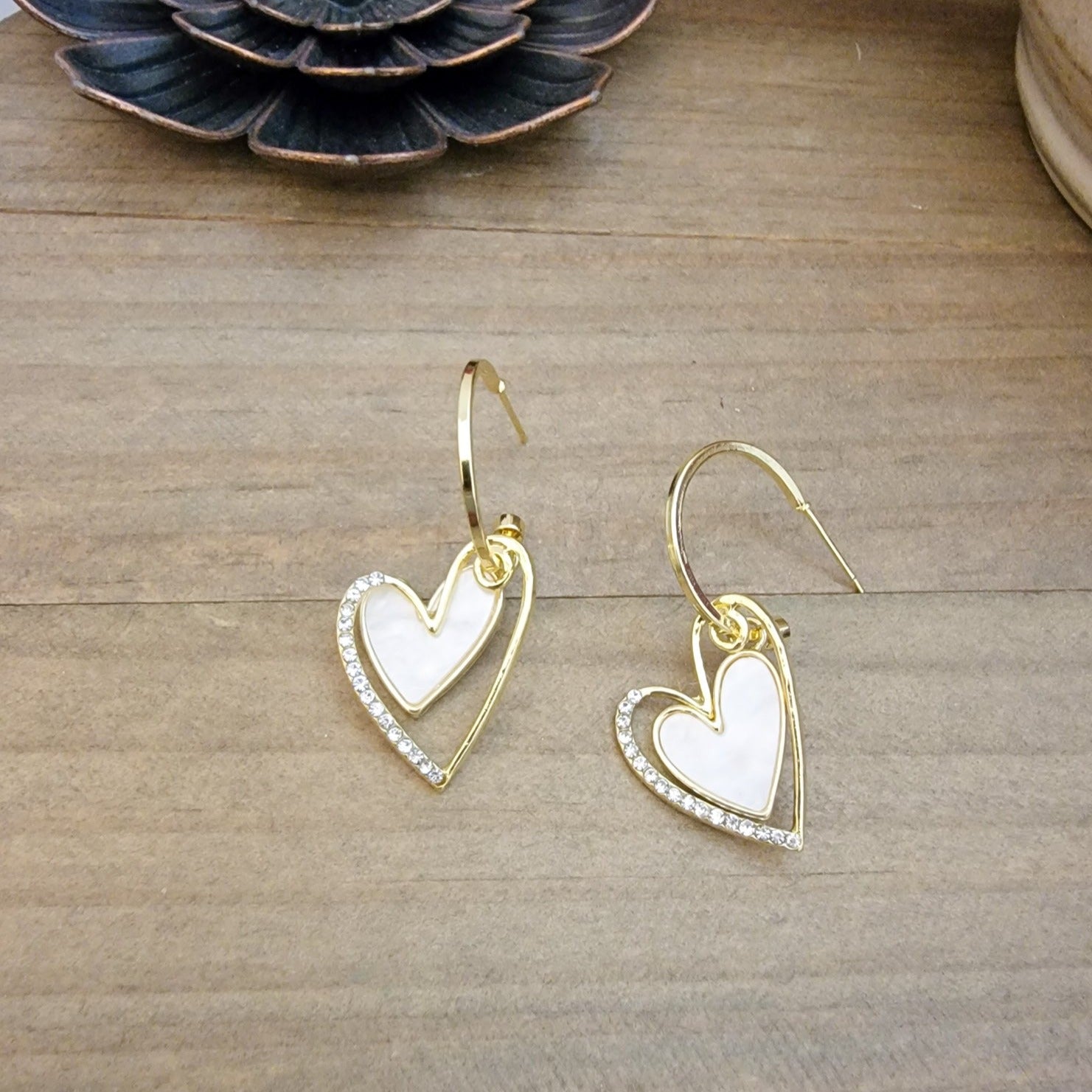  Enamel Heart Hoop Earrings, Nicki Lynn Jewelry 