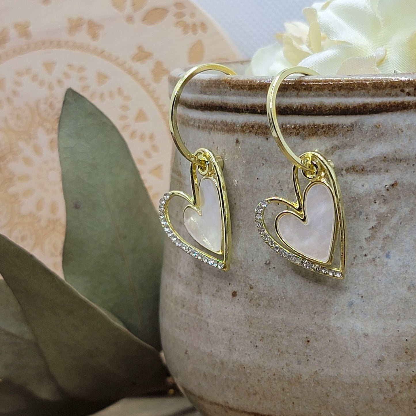  Enamel Heart Hoop Earrings, Nicki Lynn Jewelry 