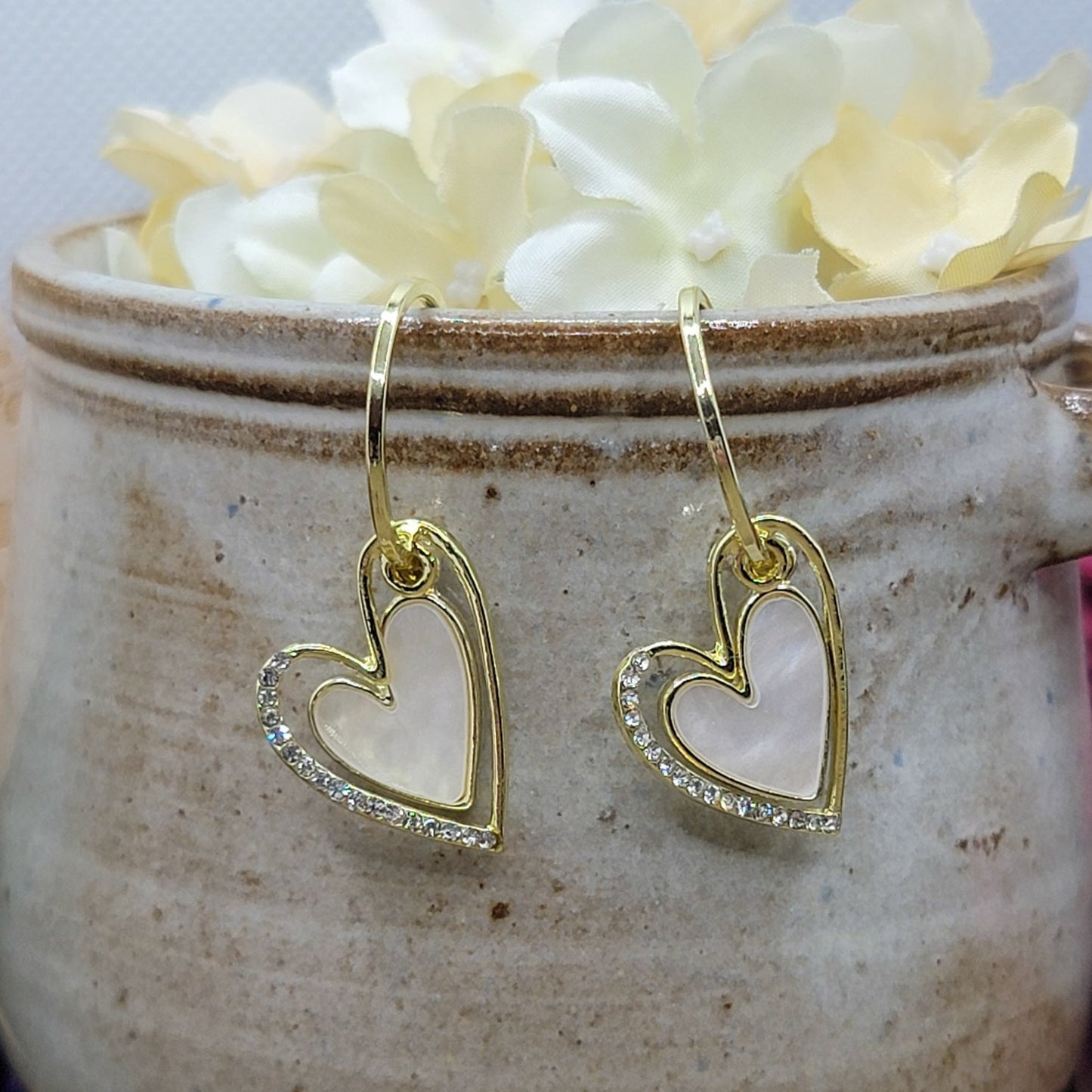  Enamel Heart Hoop Earrings, Nicki Lynn Jewelry 