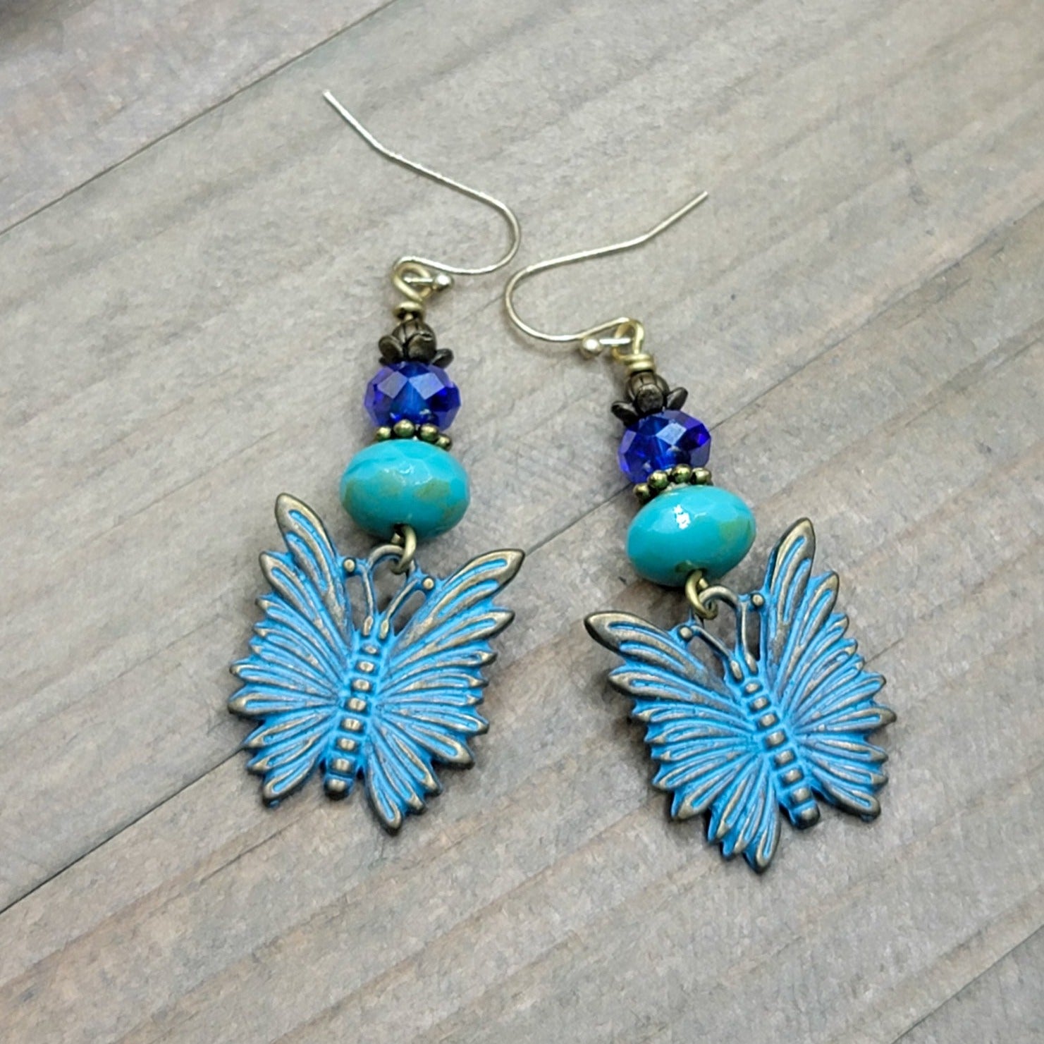 Patina Butterfly Earrings, Nicki Lynn Jewelry 