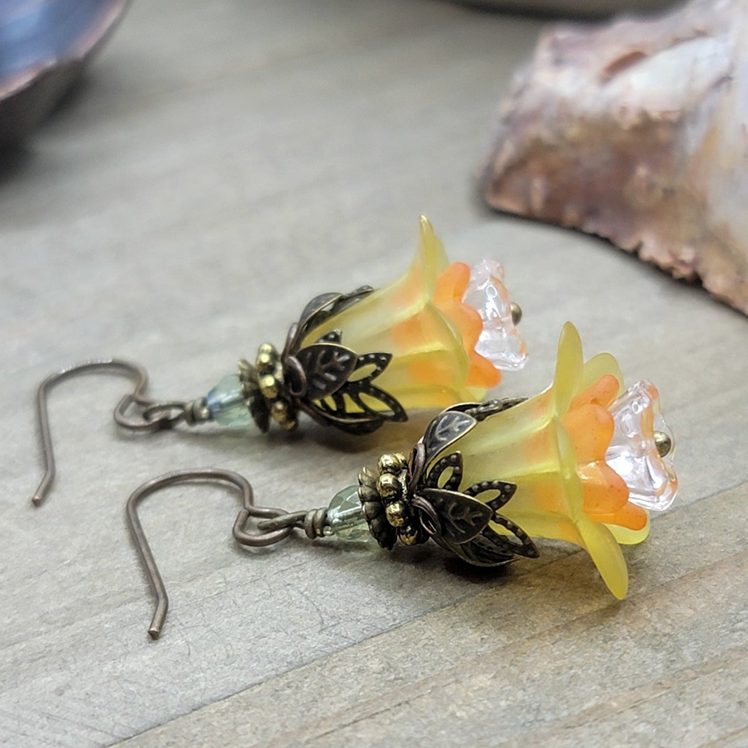 Daffodil Flower Earrings, Nicki Lynn Jewelry 