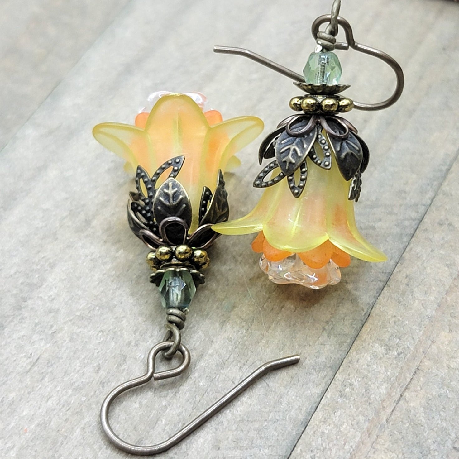 Daffodil Flower Earrings, Nicki Lynn Jewelry 