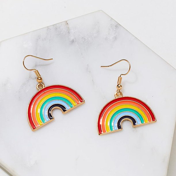 Retro Enamel Rainbow Earrings - Nicki Lynn Jewelry