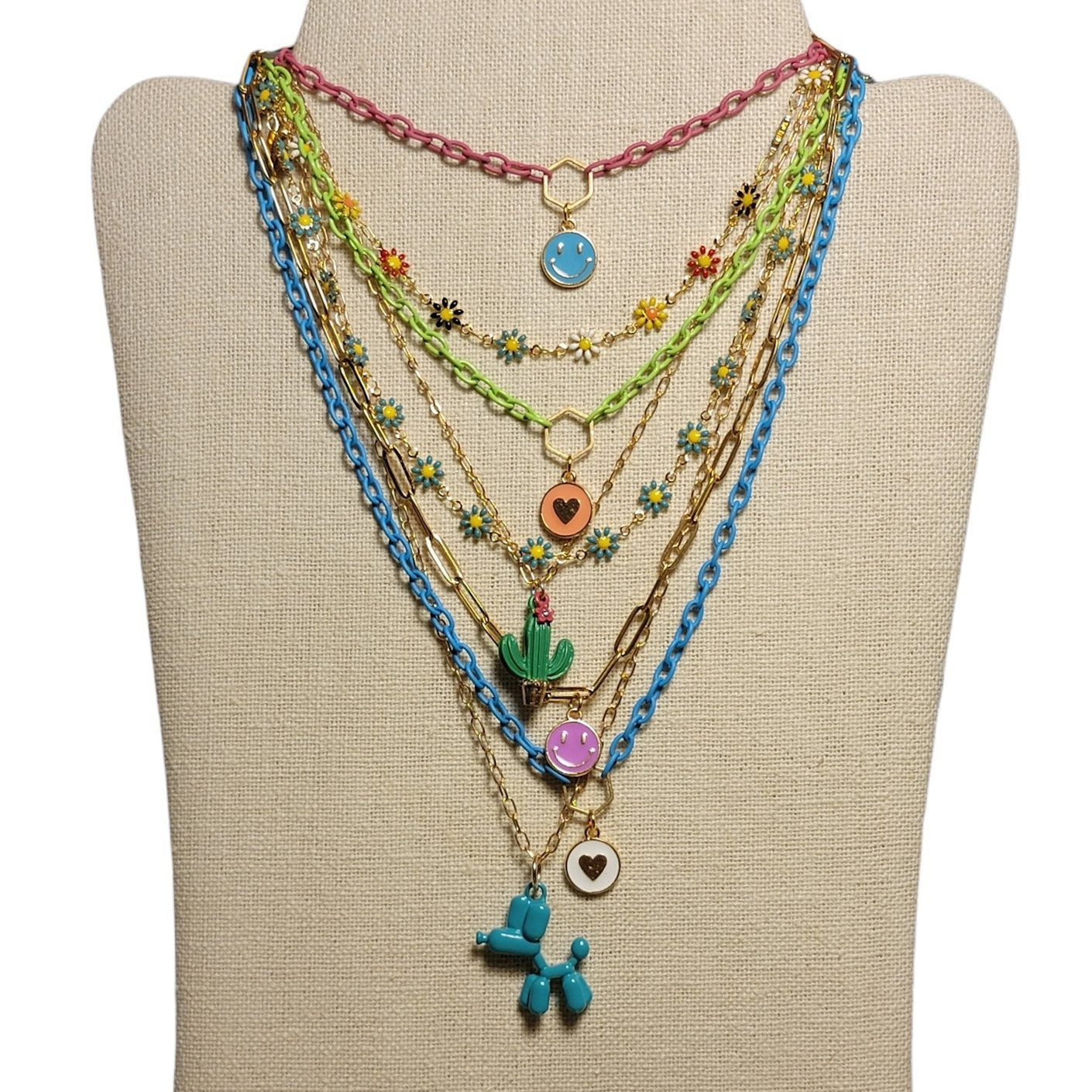 Enamel Flower Layering Necklace - Nicki Lynn Jewelry