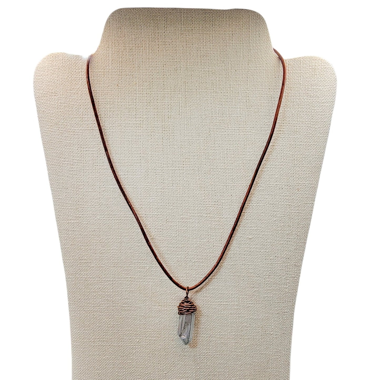 Copper Wire Wrapped Crystal Quartz Necklace - Nicki Lynn Jewelry