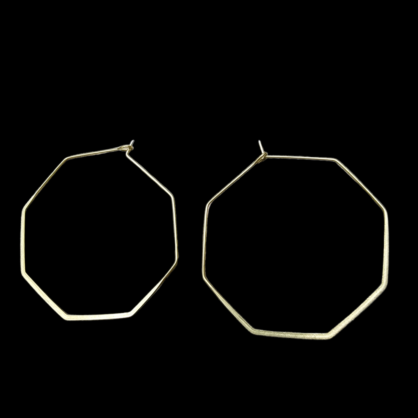 Brass Octagon Hoop Earrings - Nicki Lynn Jewelry