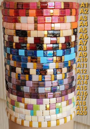 Colorful Glass Tile Beaded Bracelet-Tila - Nicki Lynn Jewelry