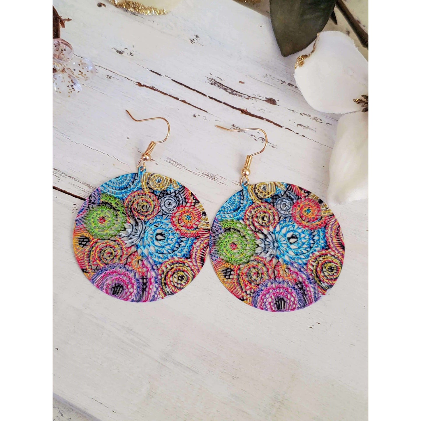 Colorful Bohemian Metal Statement Earrings - Nicki Lynn Jewelry