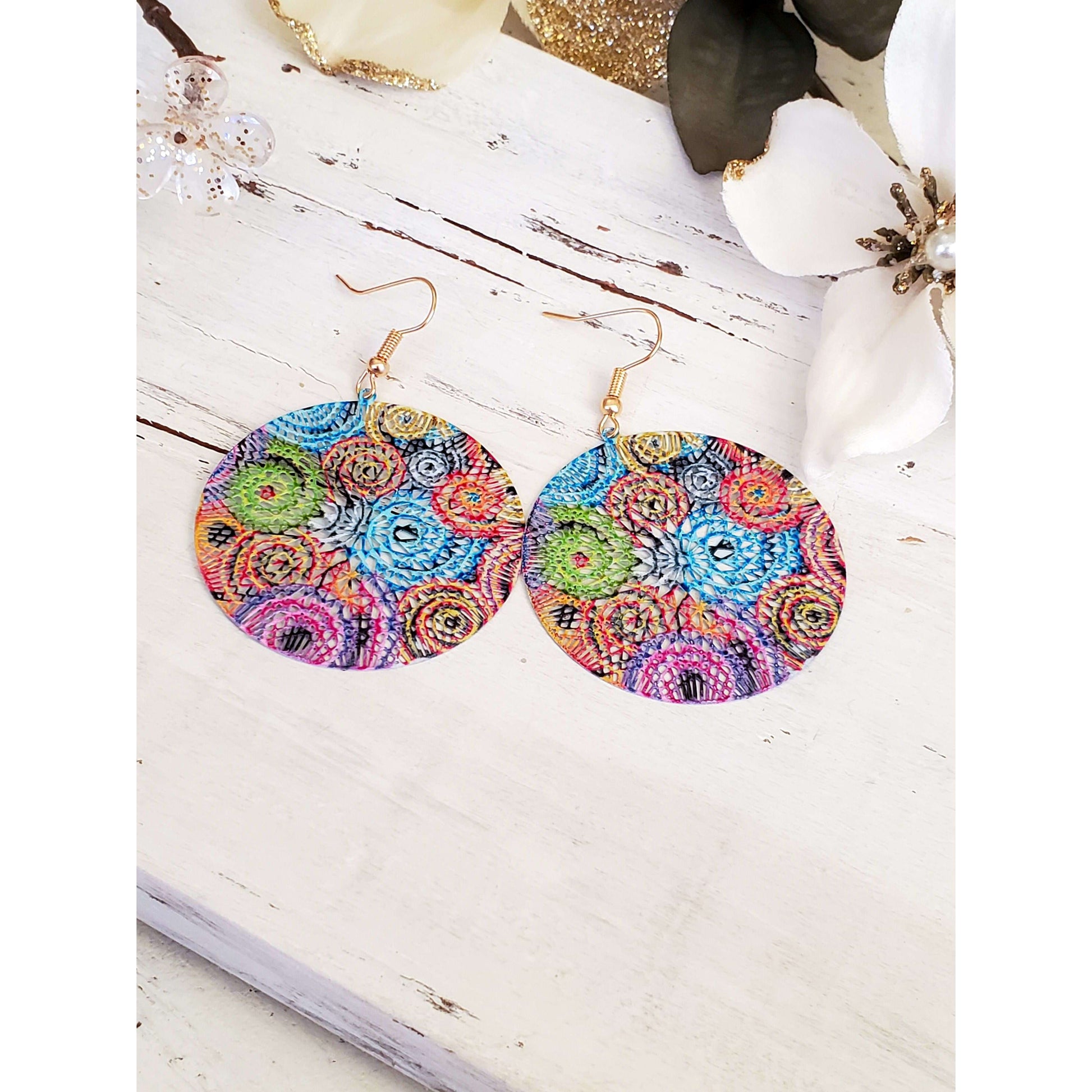 Colorful Bohemian Metal Statement Earrings - Nicki Lynn Jewelry