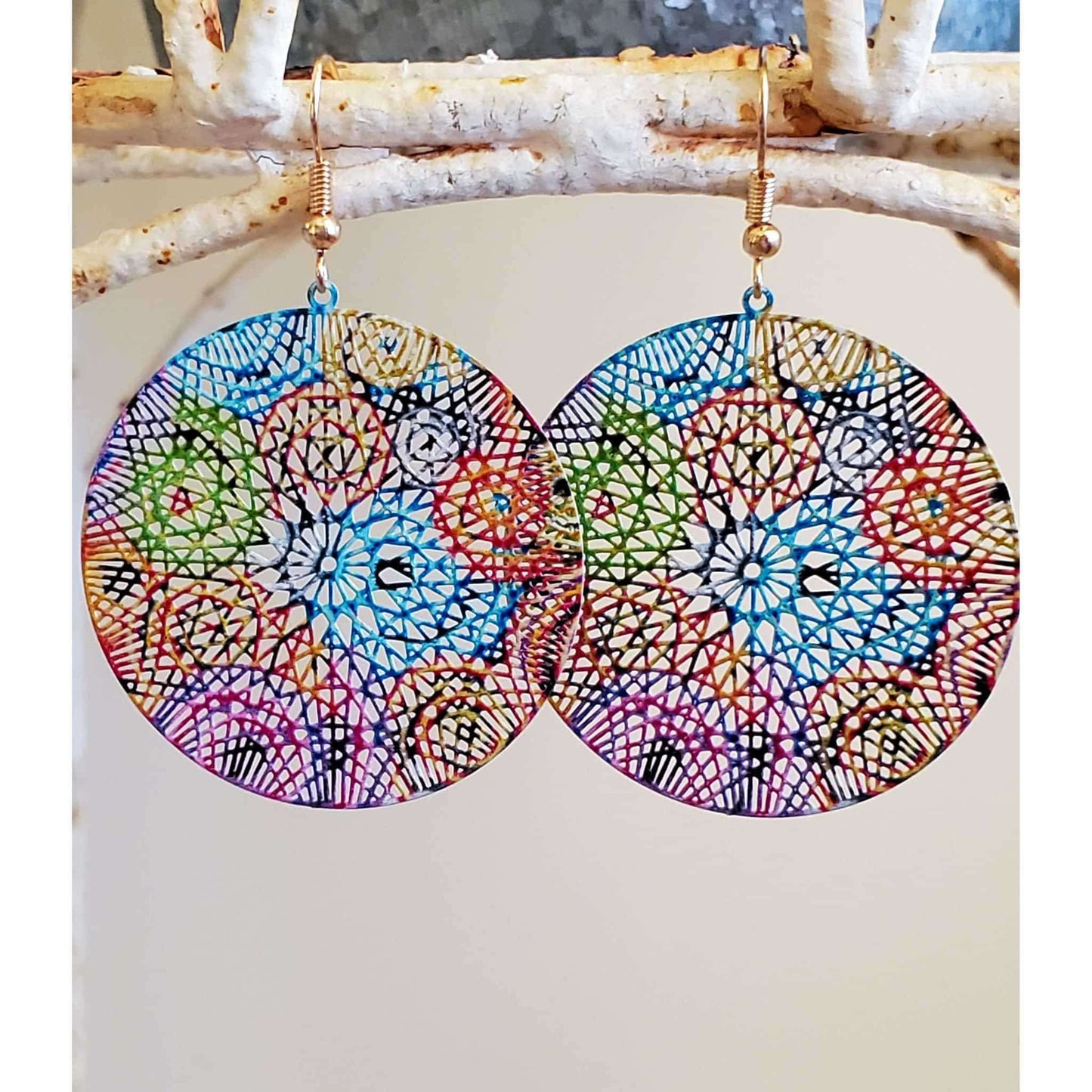 Colorful Bohemian Metal Statement Earrings - Nicki Lynn Jewelry