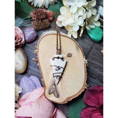 Copper Wire wrapped Agate Arrowhead Necklace - Nicki Lynn Jewelry
