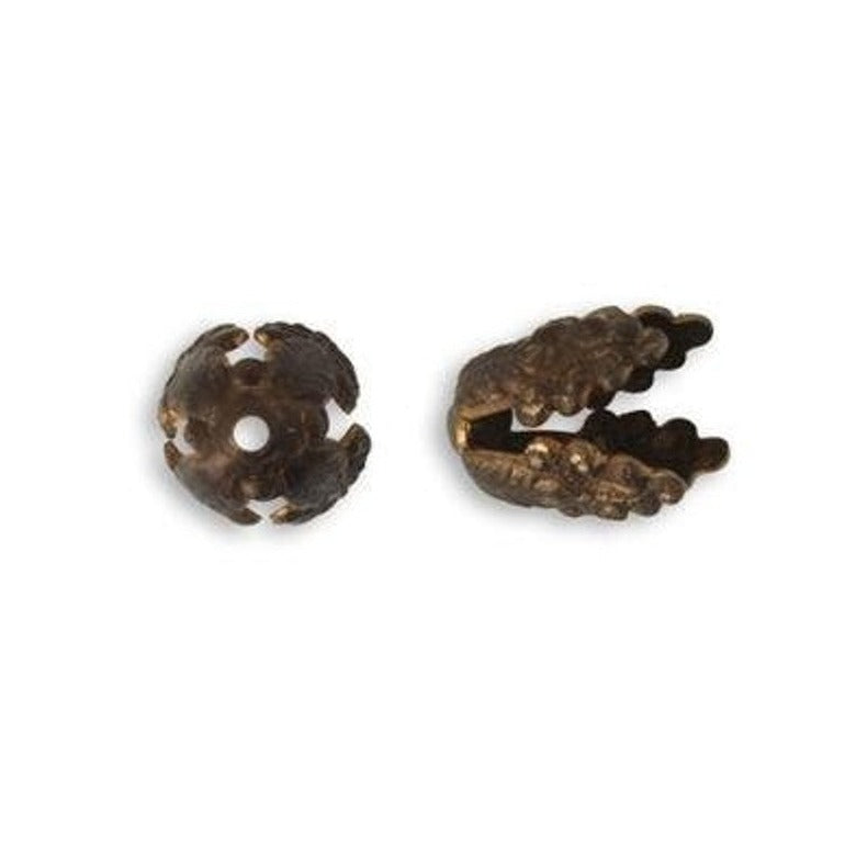 Ornate Brass Flower Bead Caps 12mm - Nicki Lynn Jewelry