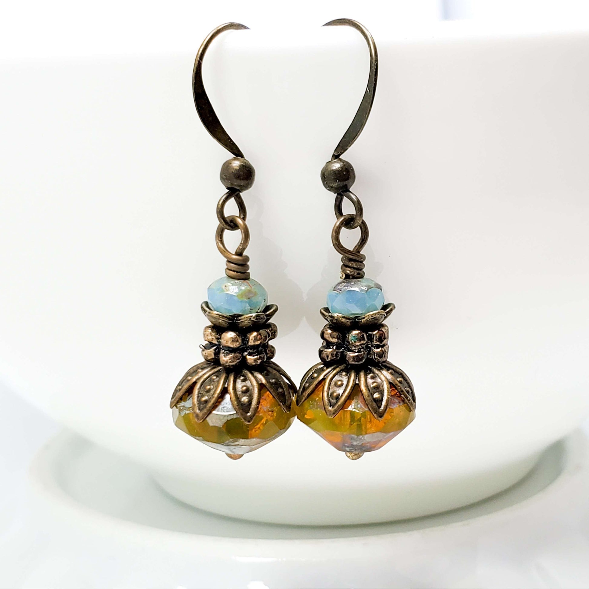 Picasso Czech Bead Earrings - Nicki Lynn Jewelry