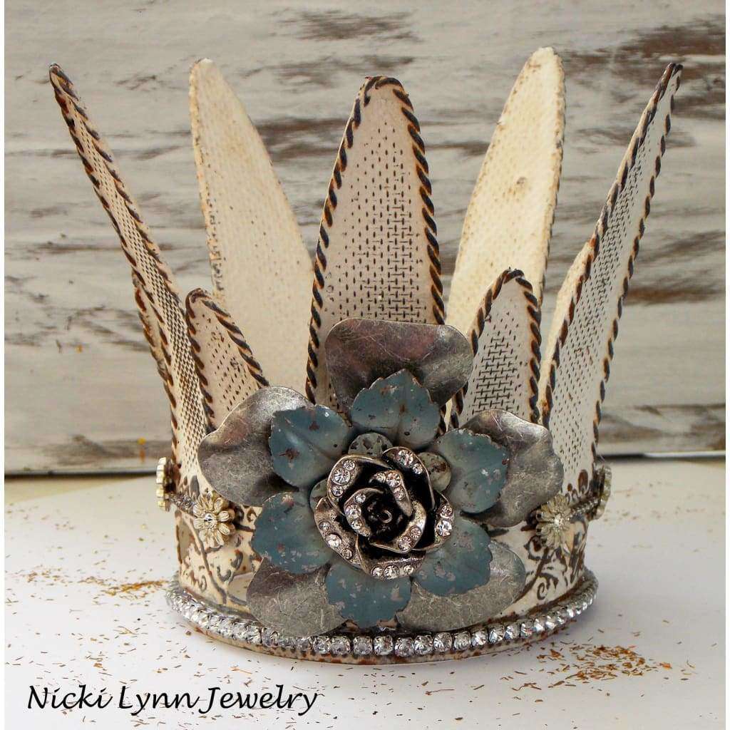 Silver Crown Metal w/ Large Rhinestone Flower - Nicki Lynn Jewelry