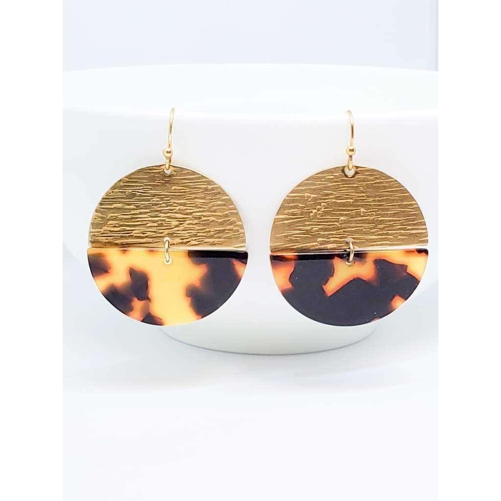 Acrylic and Half Circle Brass Earrings - Nicki Lynn Jewelry