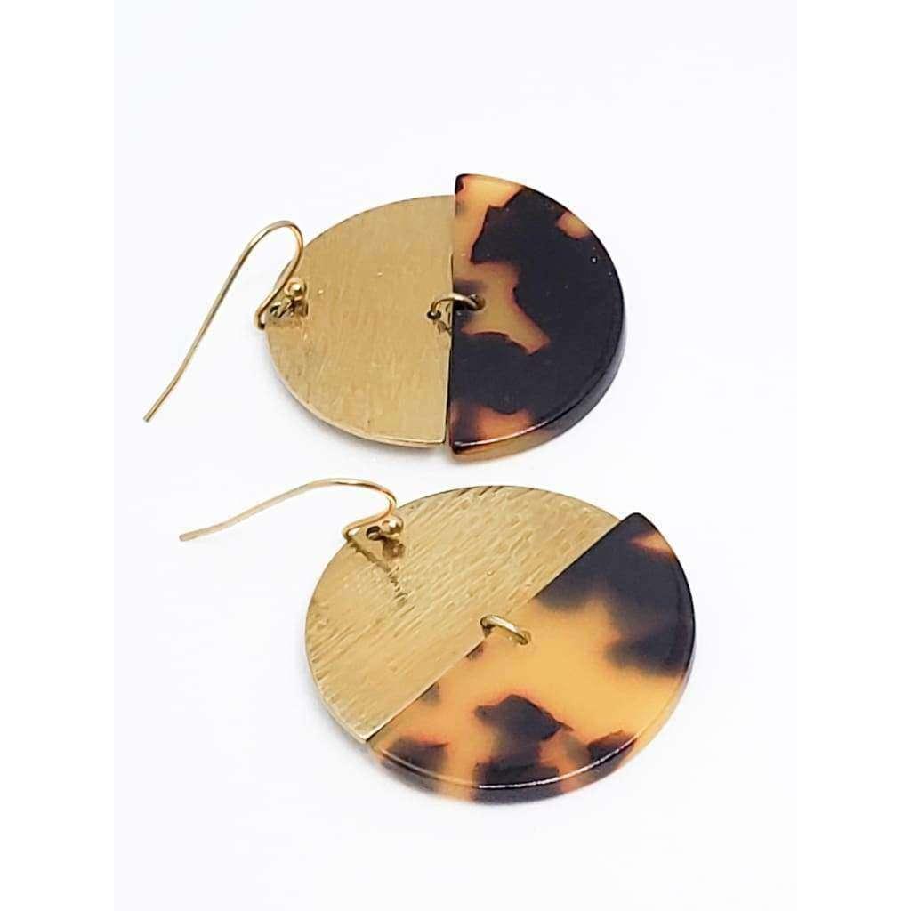 Acrylic and Half Circle Brass Earrings - Nicki Lynn Jewelry